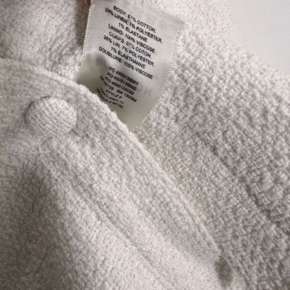 Aritzia Babaton Joan Chore Shirt Jacket Women 2 White Tweed Oversized Shacket - Picture 5 of 8